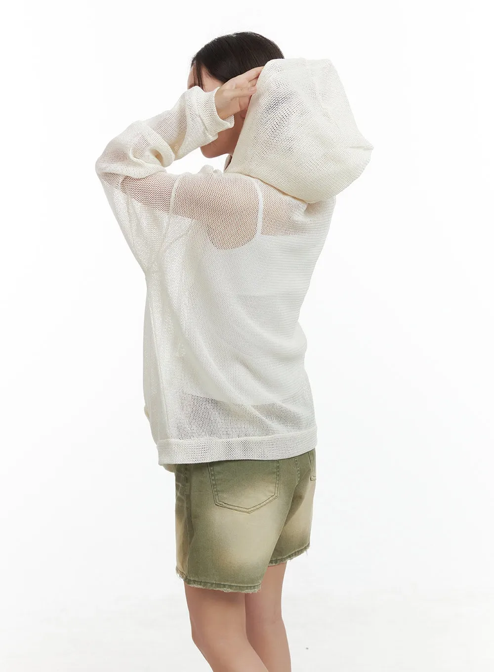 Summer Mesh Zip-Up Hoodie CL417 sold by Lewkin product image thumbnail 5