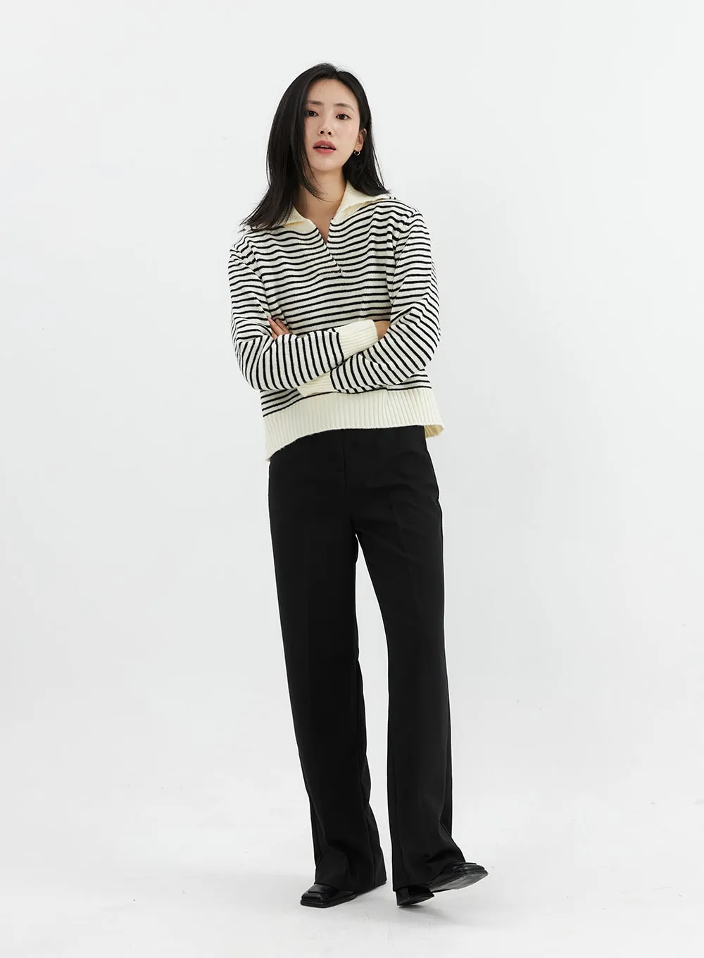 Straight Leg Tailored Pants OO304 sold by Lewkin product image thumbnail 3