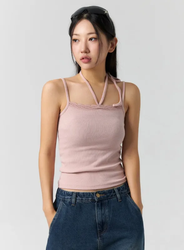 Halter Neck Lace Cami CS302 sold by Lewkin