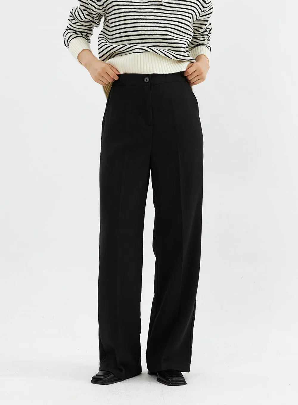 Straight Leg Tailored Pants OO304 sold by Lewkin product image thumbnail 2