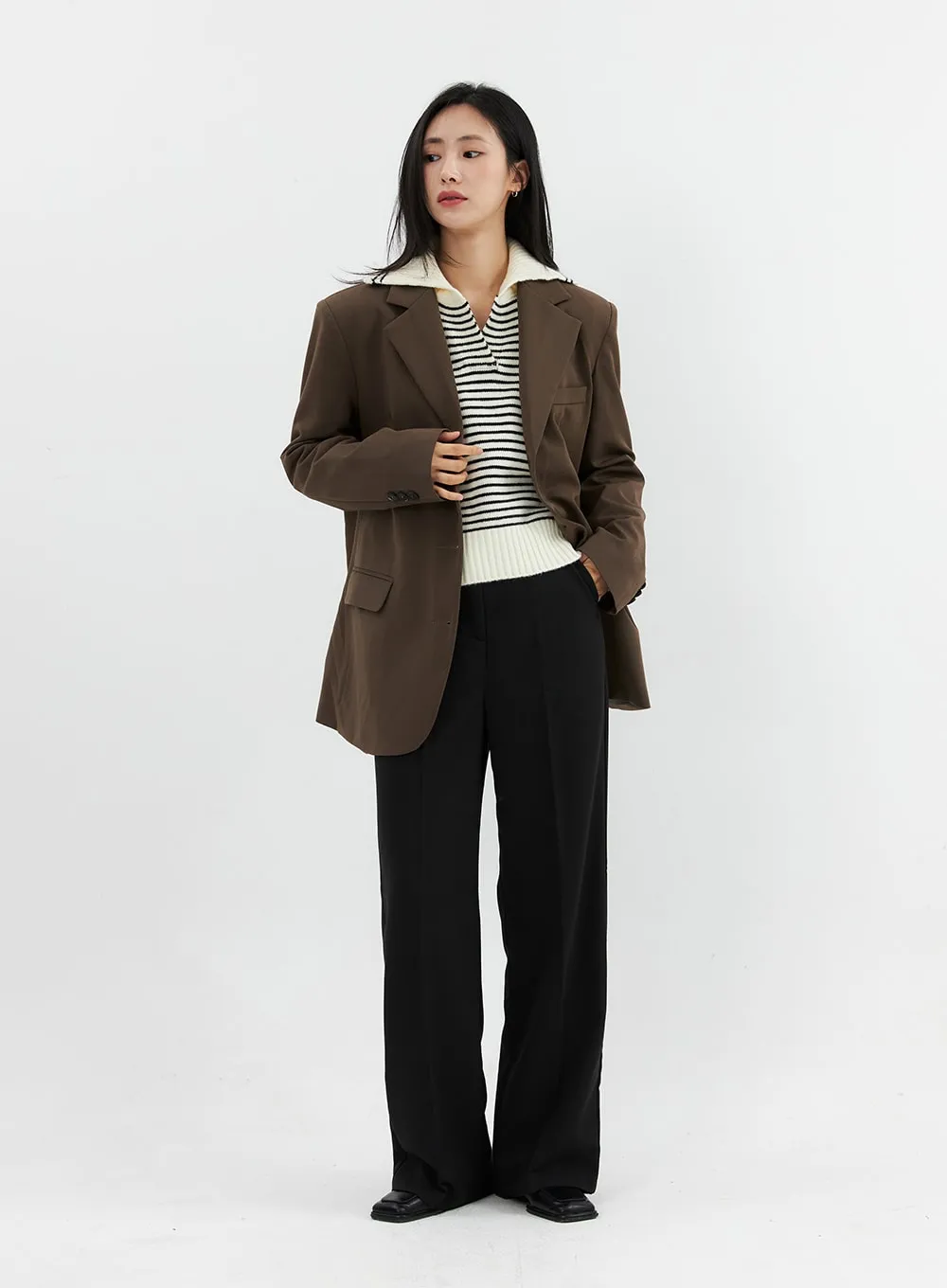 Straight Leg Tailored Pants OO304 sold by Lewkin