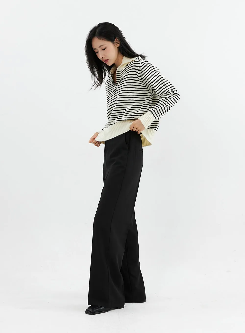 Straight Leg Tailored Pants OO304 sold by Lewkin product image thumbnail 4