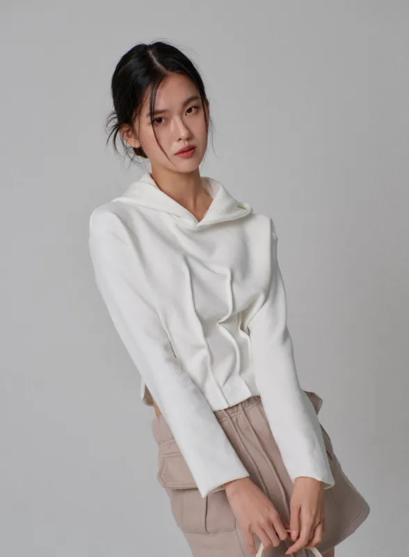 Stitch Cropped Hoodie IJ313 sold by Lewkin