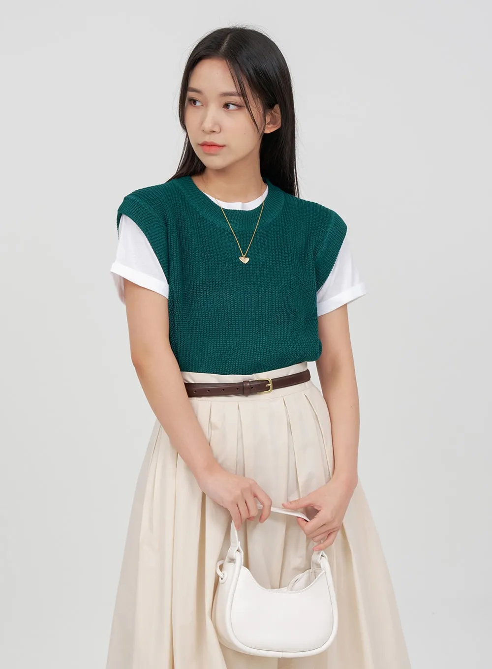 Daily Round Neck Knit Vest OA15 sold by Lewkin product image thumbnail 4