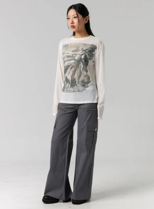 Cargo Wide-Leg Pants CG315 sold by Lewkin