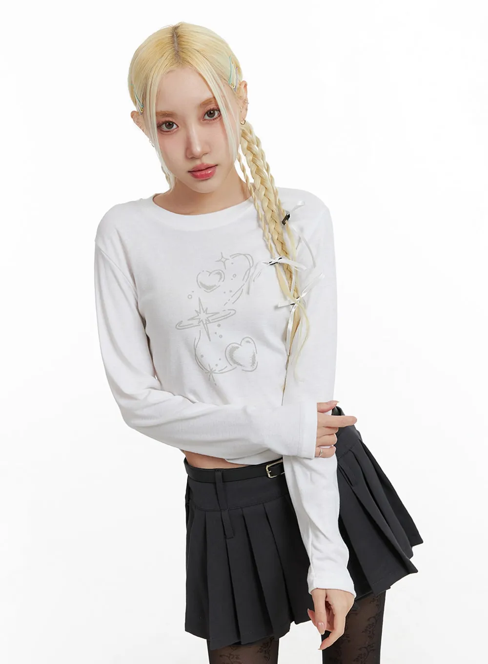 Graphic Cropped Long Sleeve IF408 sold by Lewkin product image thumbnail 5
