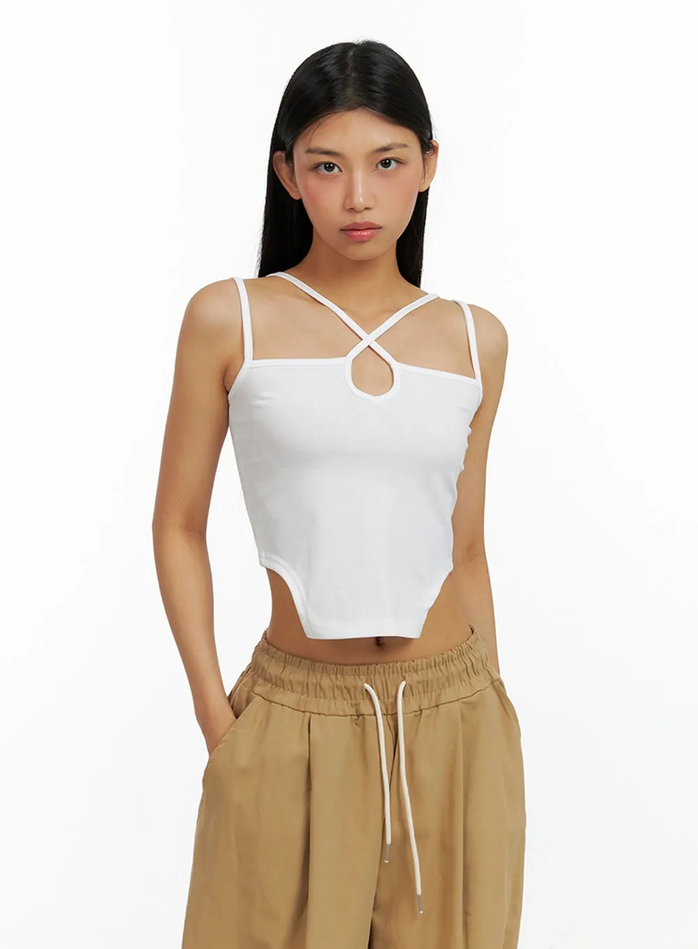 X-Strap Hole Halter Cami Top IL419 sold by Lewkin