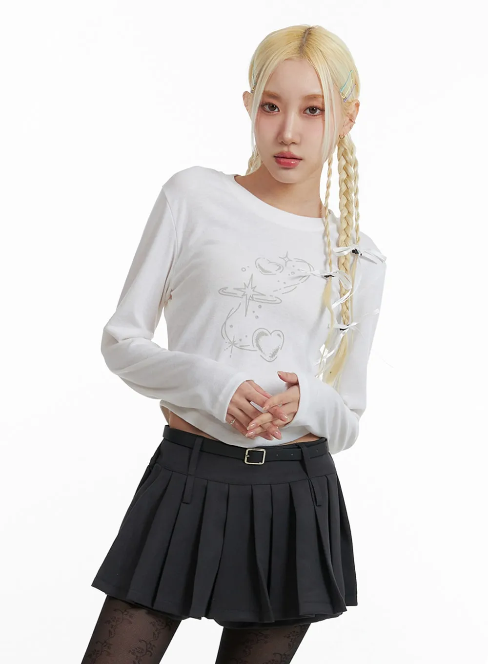 Graphic Cropped Long Sleeve IF408 sold by Lewkin product image thumbnail 4