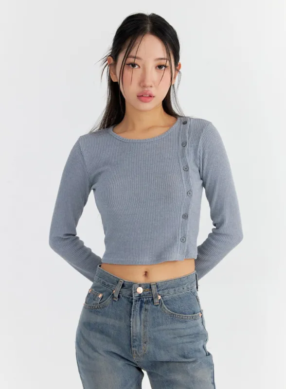Side Buttoned Sweater CO325 sold by Lewkin