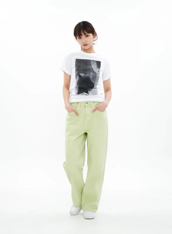 Wide Leg Cotton Pants CA08 sold by Lewkin