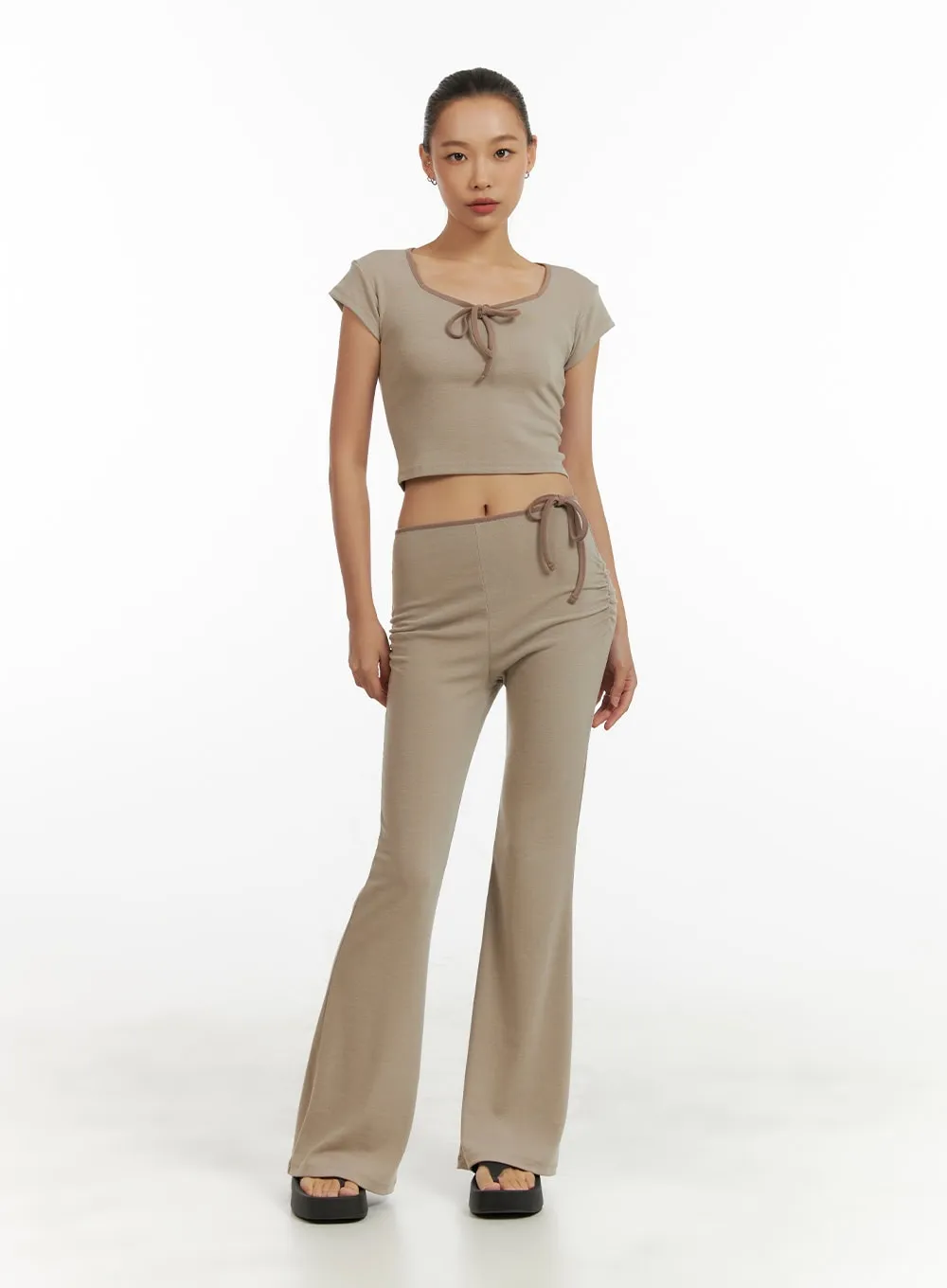 Ribbon Square Neck Crop Tee CU414 sold by Lewkin product image thumbnail 2