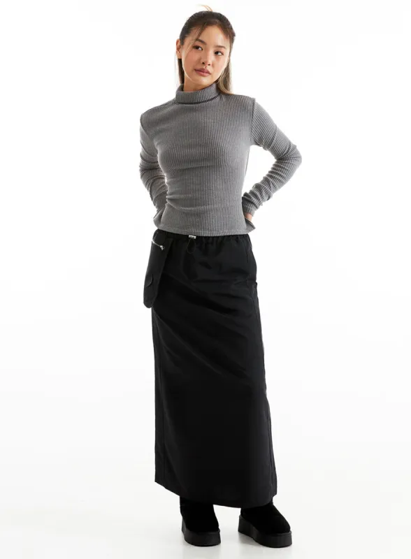 Zippered Maxi Skirt CO313 sold by Lewkin