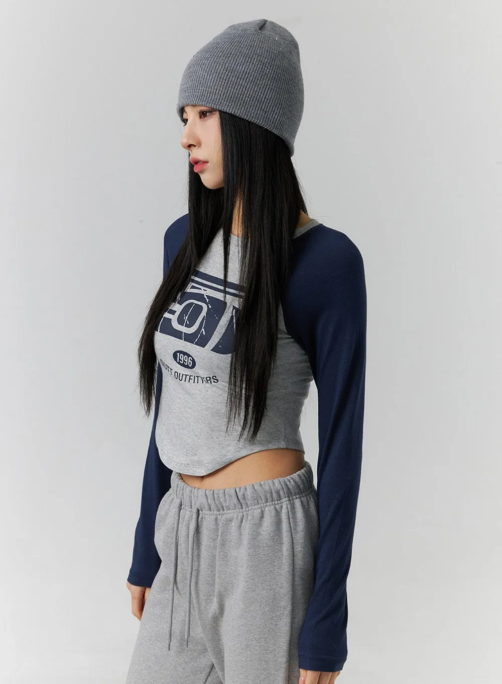 Round Neck Number Graphic Streetwear Long Tee ID305 sold by Lewkin product image thumbnail 4