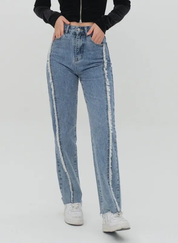 Destroyed Detail Jeans sold by Lewkin