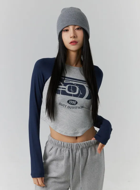 Round Neck Number Graphic Streetwear Long Tee ID305 sold by Lewkin