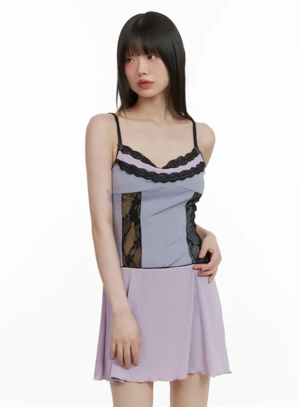 Lace Sleeveless Flare Mini Dress CY428 sold by Lewkin