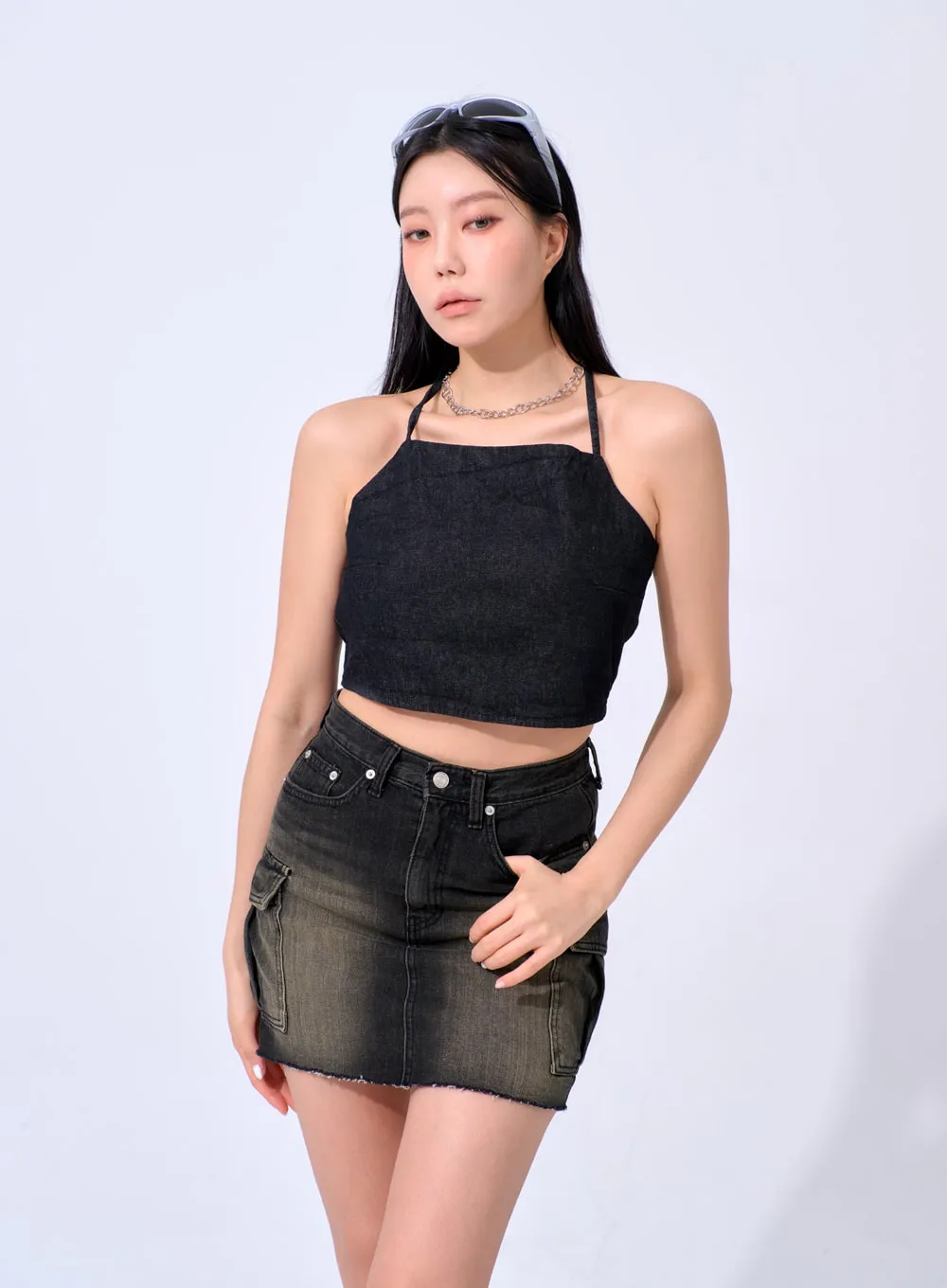 Back Tie Cropped Top IA324 sold by Lewkin product image thumbnail 5