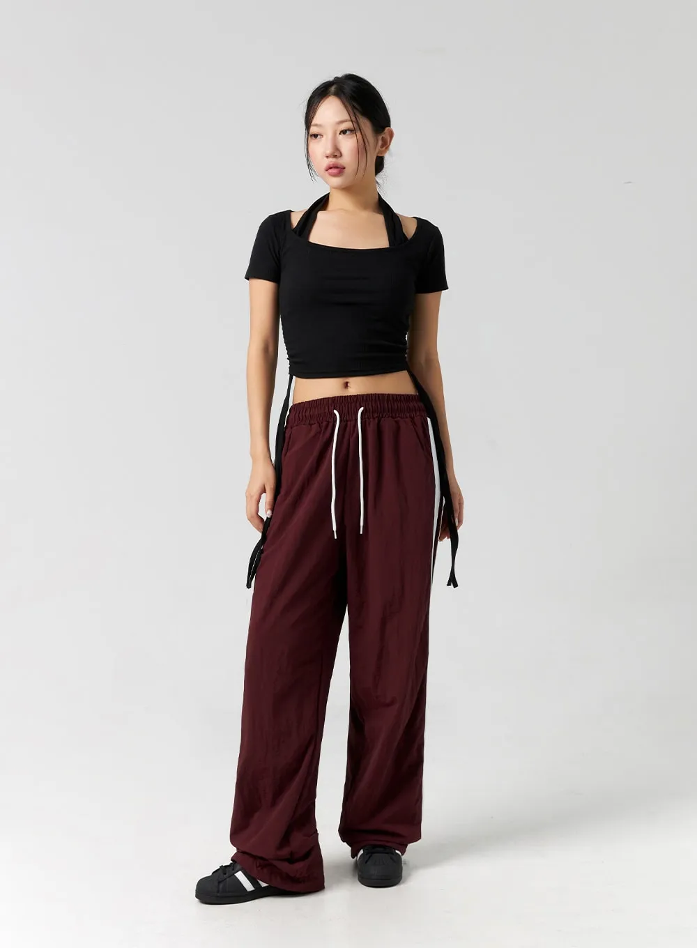 Halter Neck Side Shirring Crop Top CG310 sold by Lewkin product image thumbnail 3