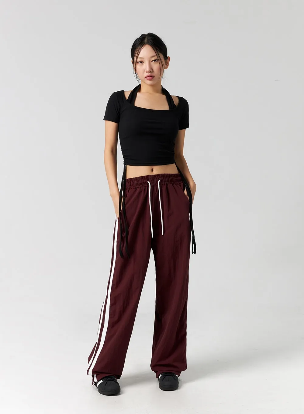 Halter Neck Side Shirring Crop Top CG310 sold by Lewkin product image thumbnail 4