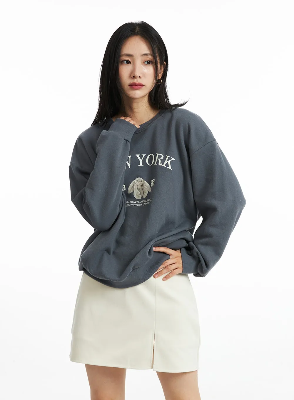 Side Slit Mini Skirt OO323 sold by Lewkin product image thumbnail 5