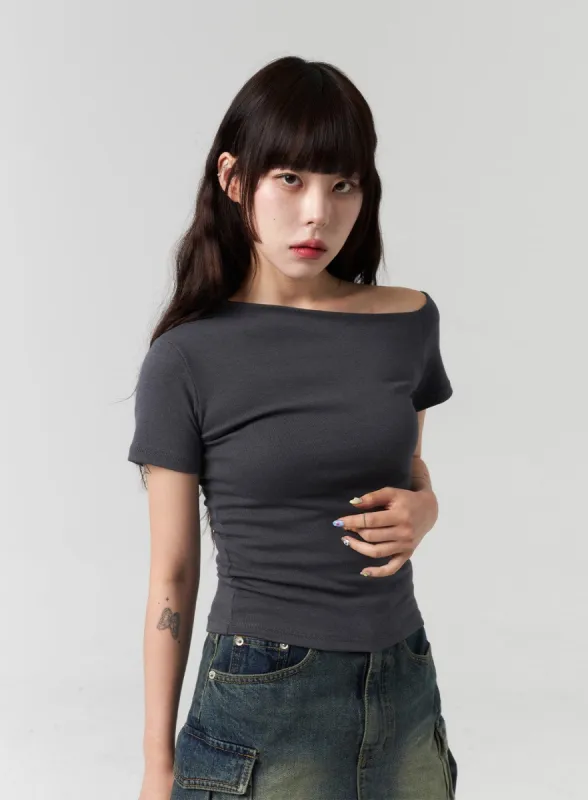 Off-Shoulder Tee CL318 sold by Lewkin