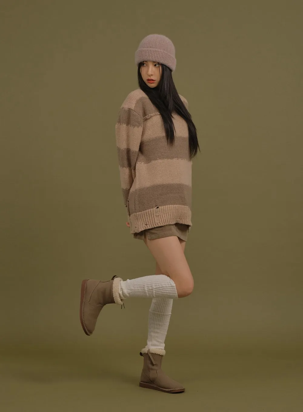 Destroyed Stripe Knitted Pullover sold by Lewkin product image thumbnail 4