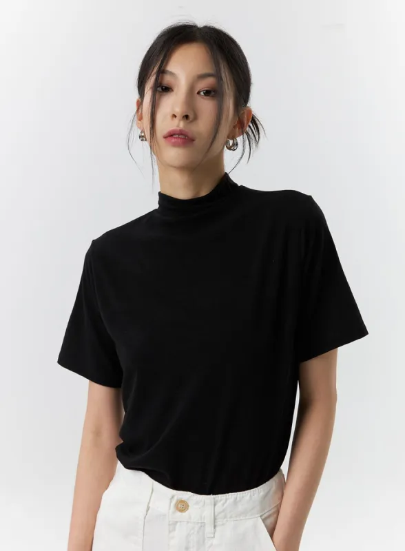 Mock Neck Tee IL321 made by Lewkin