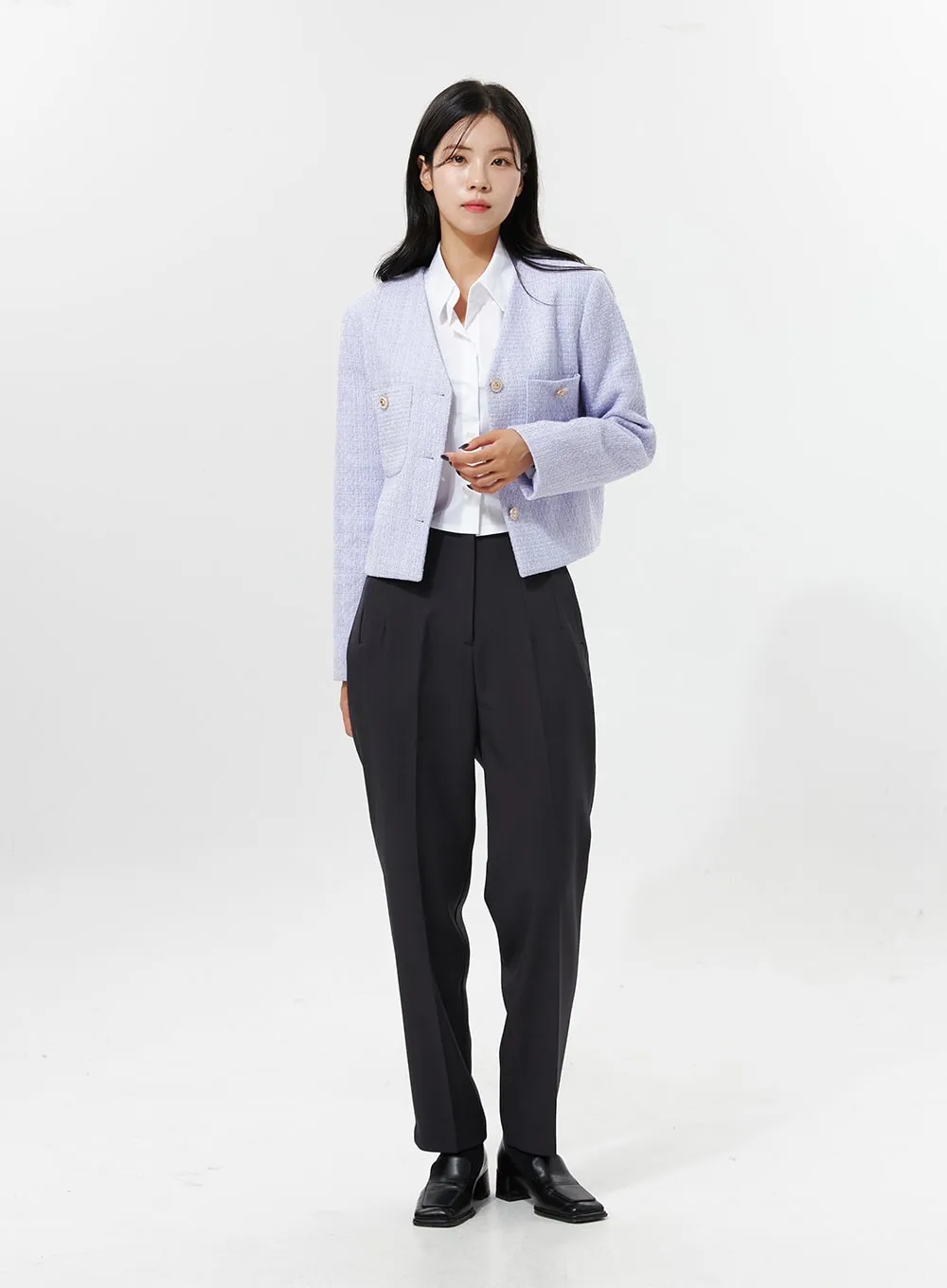 Slim Fit Tailored Pintuck Pants OO312 sold by Lewkin