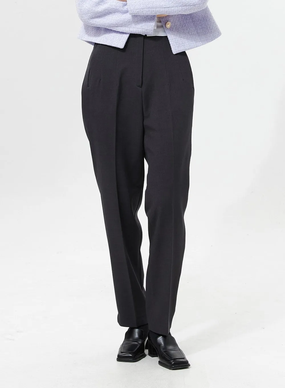 Slim Fit Tailored Pintuck Pants OO312 sold by Lewkin product image thumbnail 2