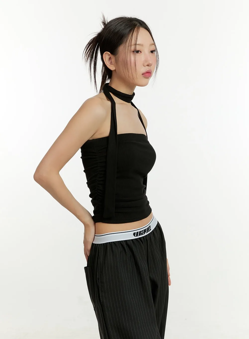 Shirred Tube Top with Thin Scarf Set CU426 sold by Lewkin product image thumbnail 4
