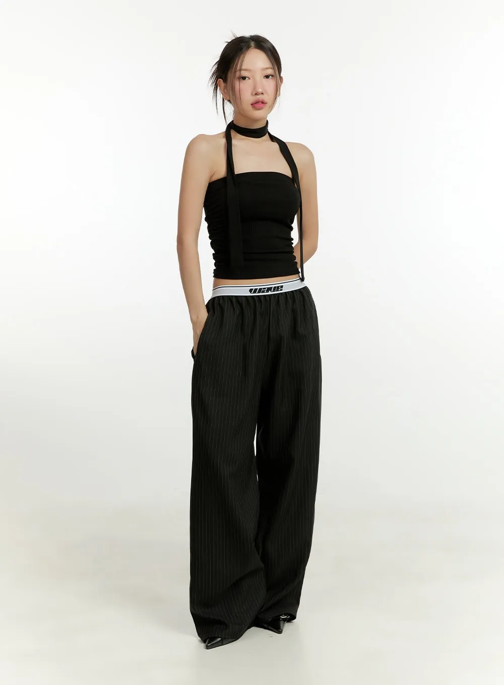 Shirred Tube Top with Thin Scarf Set CU426 sold by Lewkin product image thumbnail 2