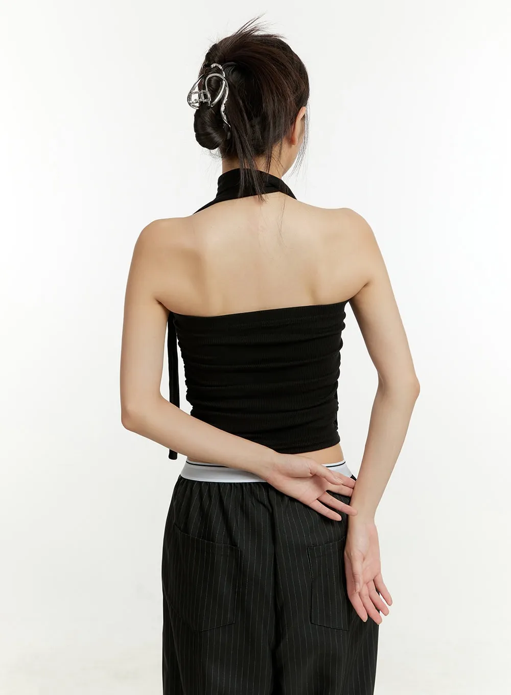 Shirred Tube Top with Thin Scarf Set CU426 sold by Lewkin product image thumbnail 5