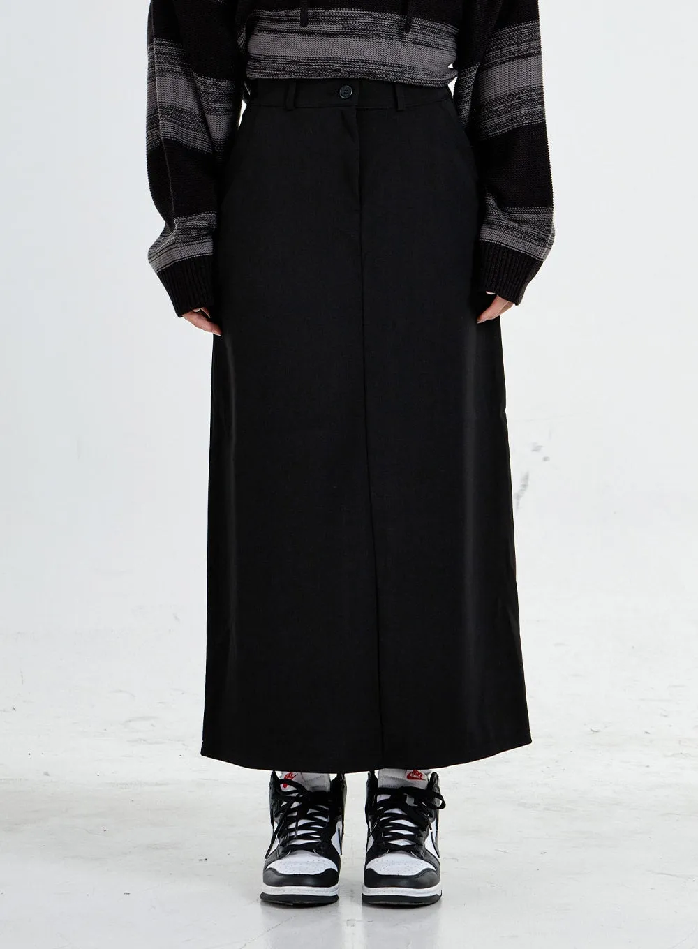 Simple High Waist H-Line Long Skirt CO06 sold by Lewkin product image thumbnail 2