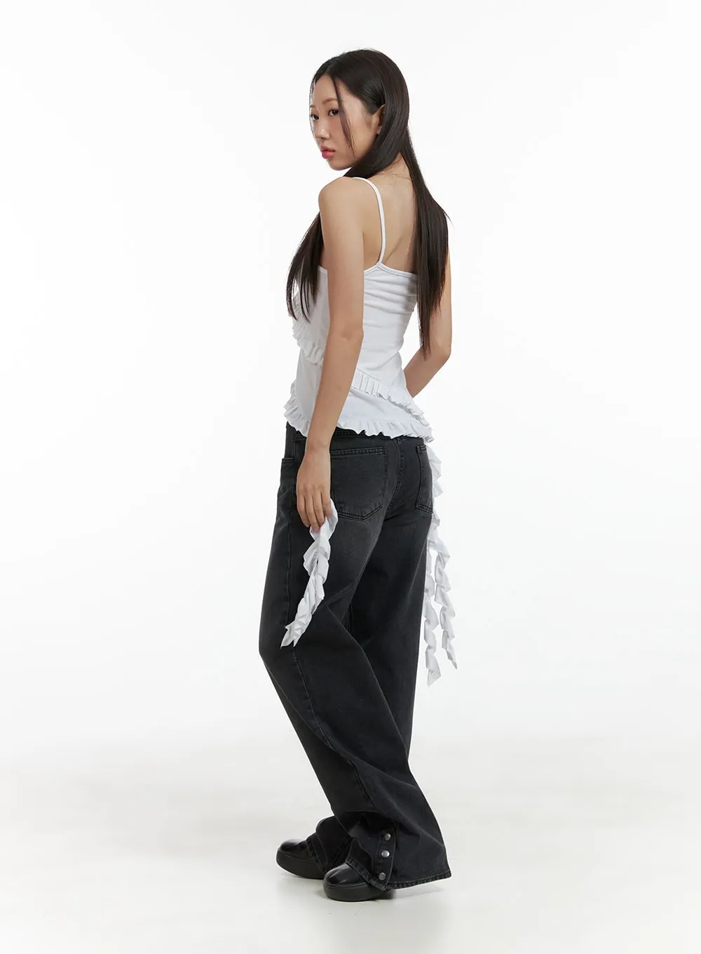 Frill Flare Crop Sleeveless Top CL417 sold by Lewkin product image thumbnail 5