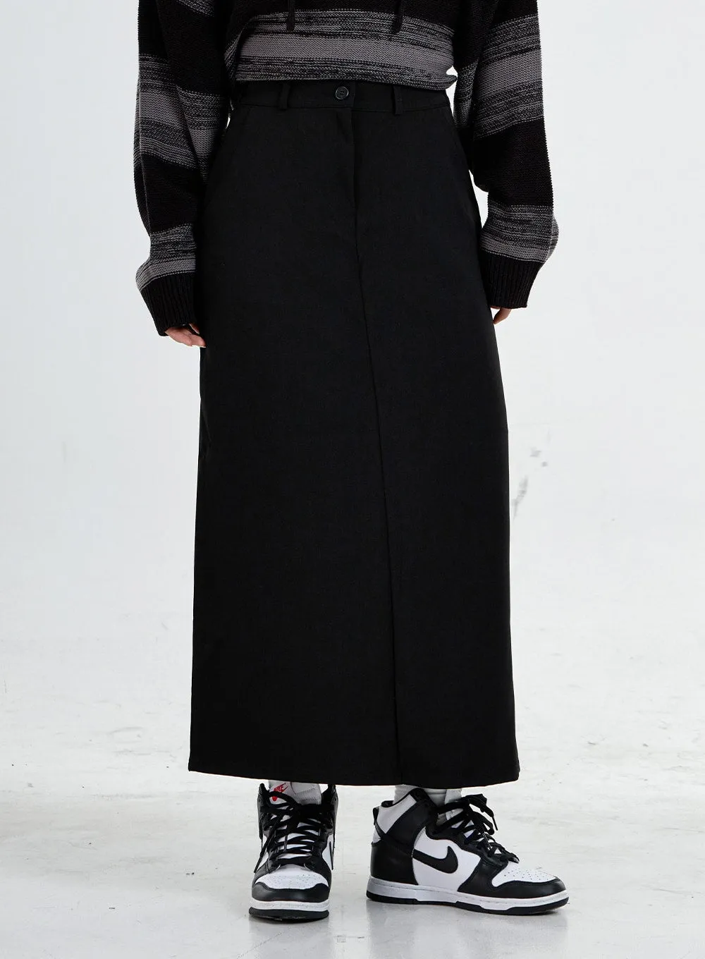 Simple High Waist H-Line Long Skirt CO06 sold by Lewkin product image thumbnail 5