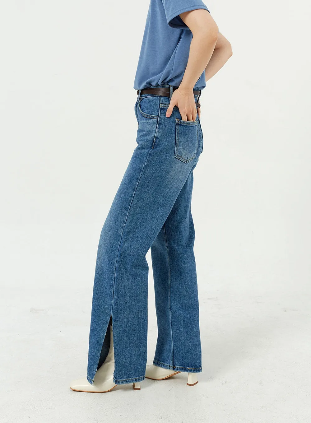 Side Slit Jeans OM308 sold by Lewkin product image thumbnail 5