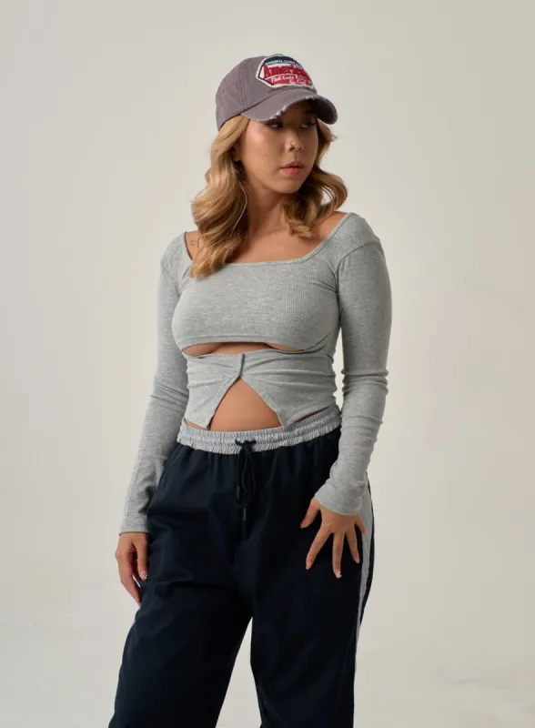 Sexy Square Neck Front Hole Top IN22 sold by Lewkin
