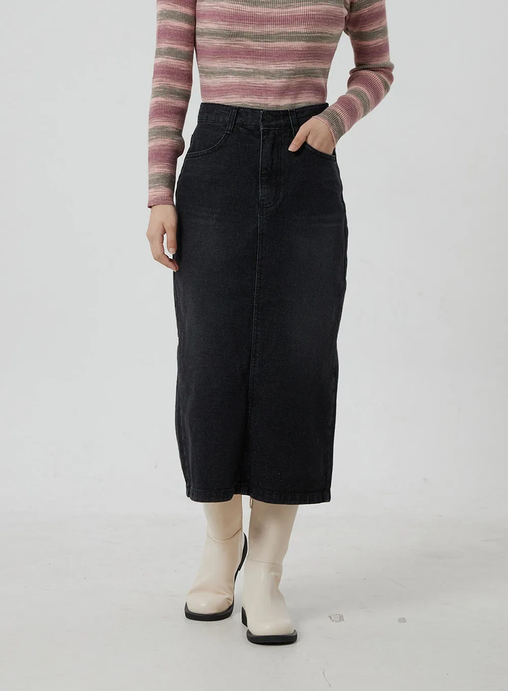 Maxi Black Skirt OF302 sold by Lewkin product image thumbnail 2