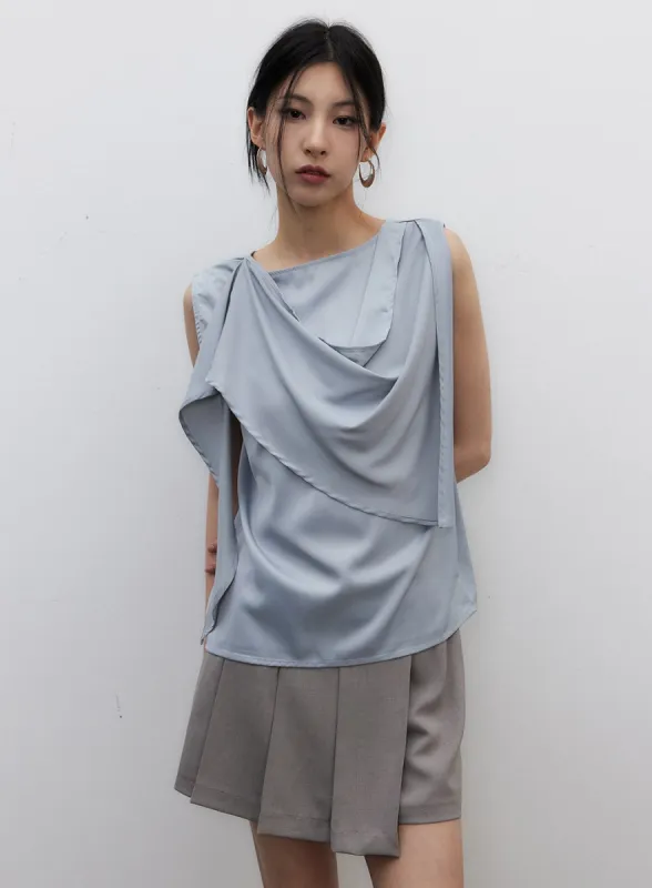 Flare Neck Sleeveless Blouse IY331 sold by Lewkin