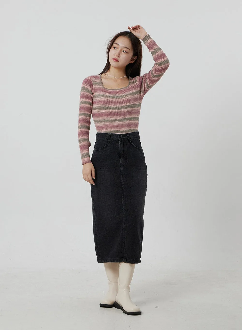 Maxi Black Skirt OF302 sold by Lewkin product image thumbnail 4