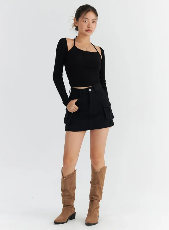 Cargo Pocket Mini Skirt CO313 sold by Lewkin