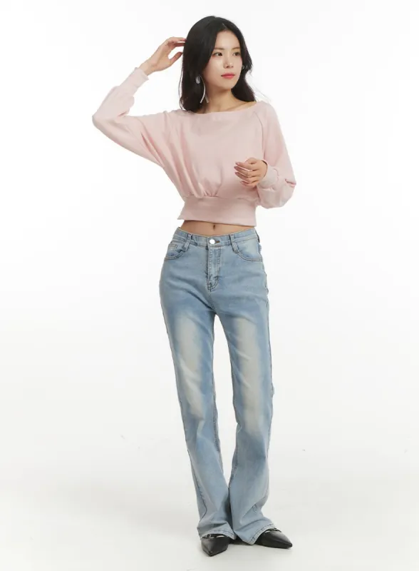 Light Washed Bootcut Jeans OF427 sold by Lewkin