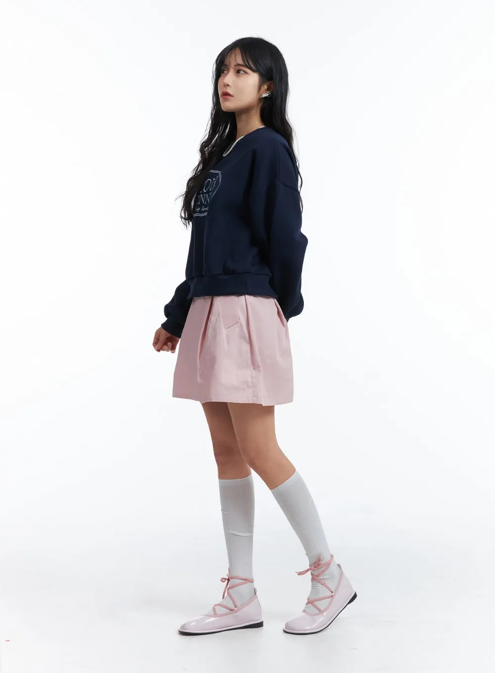 A-Line Mini Skirt OJ424 sold by Lewkin product image thumbnail 3