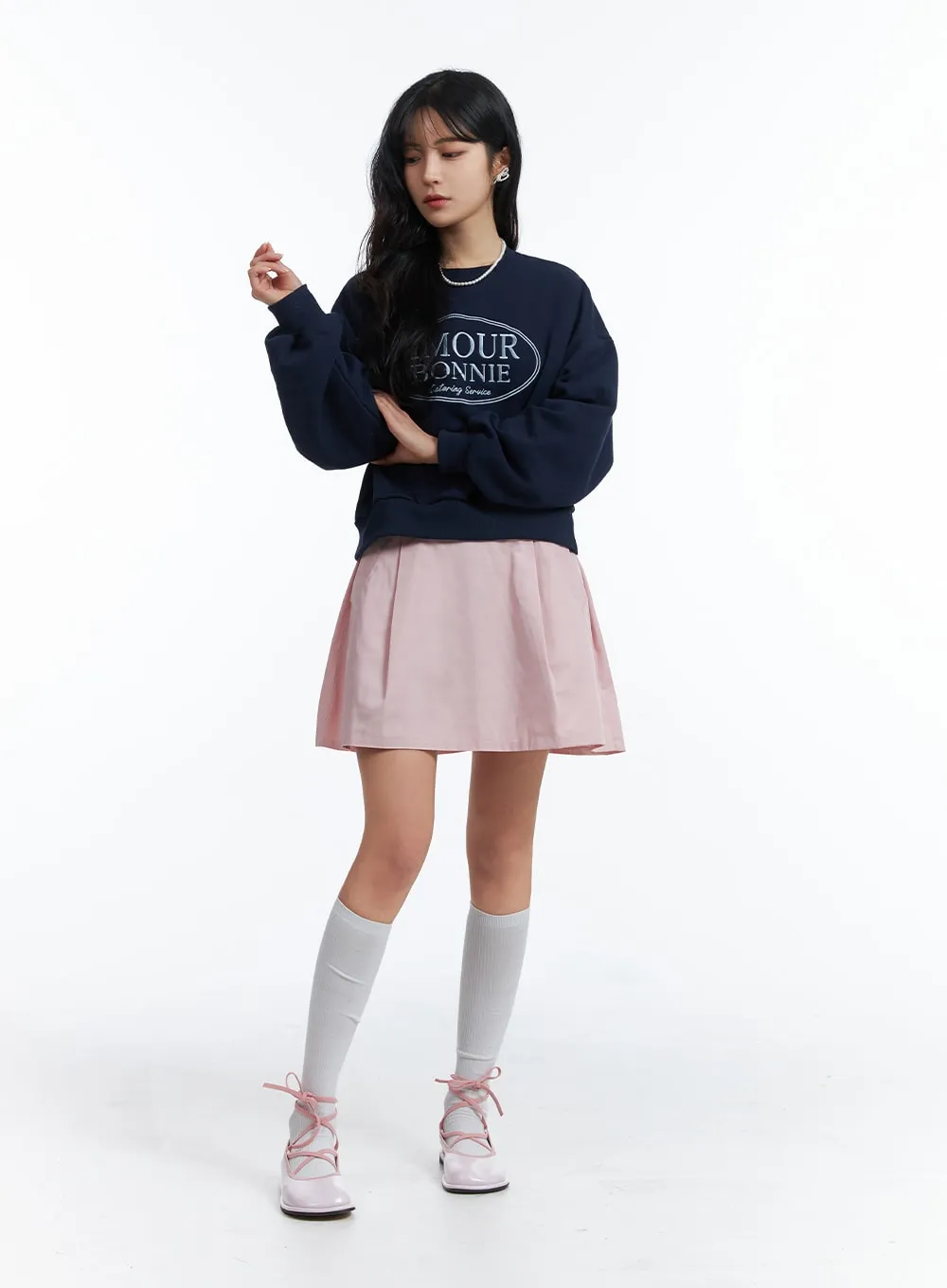 A-Line Mini Skirt OJ424 sold by Lewkin product image thumbnail 2