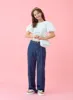 Stitch Line Wide Leg Denim Pants BG03 sold by Lewkin