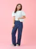 Stitch Line Wide Leg Denim Pants BG03 sold by Lewkin