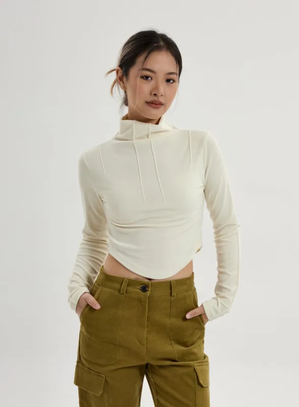 Semi Turtleneck Long Sleeves Crop Top CN17 sold by Lewkin