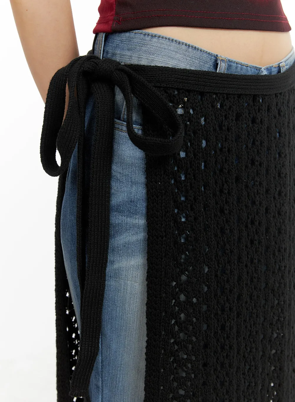 Crochet Wrap Midi Skirt CA412 sold by Lewkin product image thumbnail 4