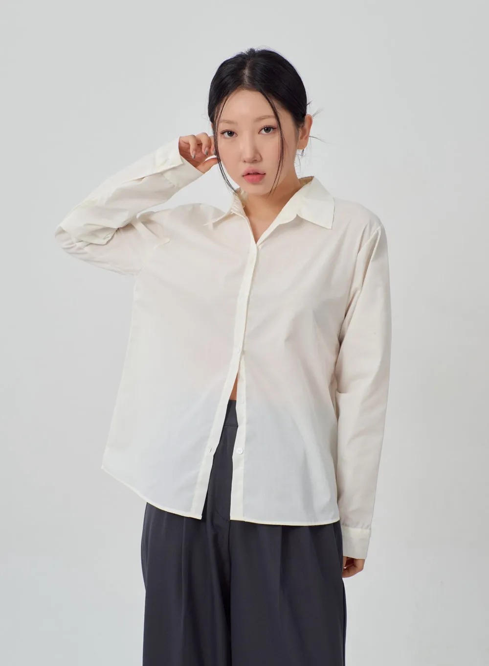 Oversized Shirt IM316 sold by Lewkin product image thumbnail 5