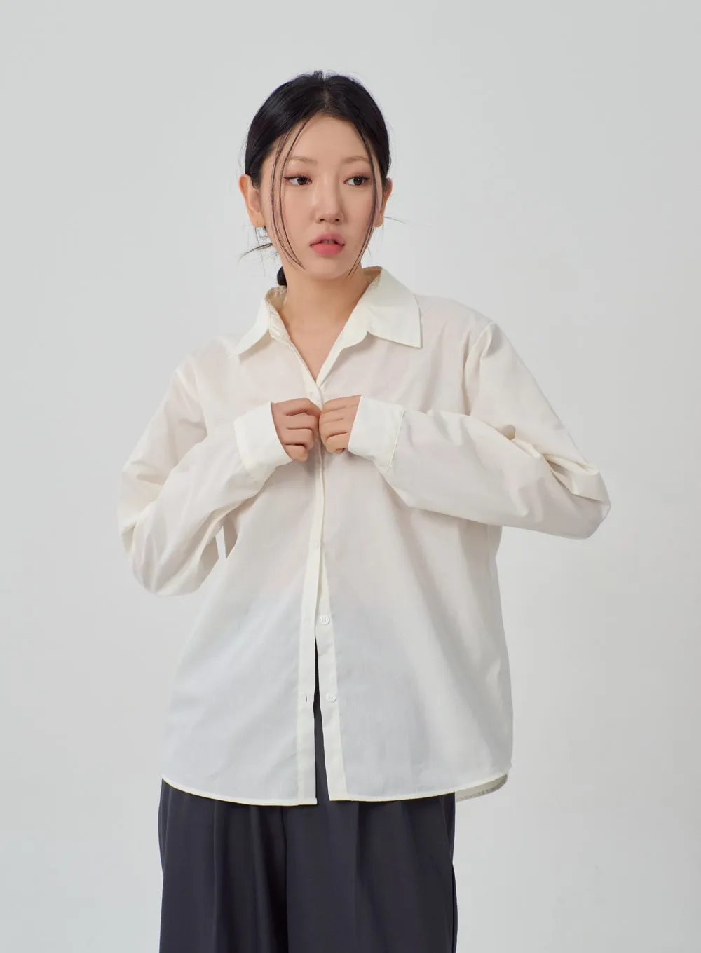 Oversized Shirt IM316 sold by Lewkin product image thumbnail 4